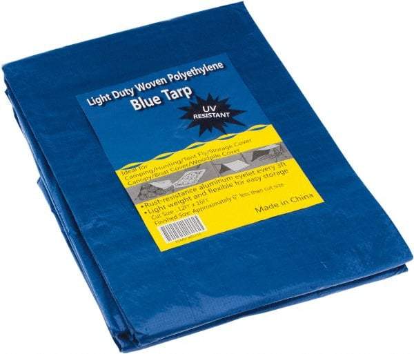 Value Collection - 16' Long x 12' Wide Polyethylene Tarp & Dust Cover - Blue, Grommet - Exact Tool & Supply