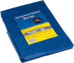Value Collection - 16' Long x 12' Wide Polyethylene Tarp & Dust Cover - Blue, Grommet - Exact Tool & Supply