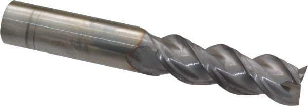 Niagara Cutter - 3/4", 2-1/4" LOC, 3/4" Shank Diam, 5" OAL, 3 Flute, Solid Carbide Square End Mill - Single End, TiCN Finish, Spiral Flute, 45° Helix, Centercutting, Right Hand Cut, Right Hand Flute, Series A345 - Exact Tool & Supply