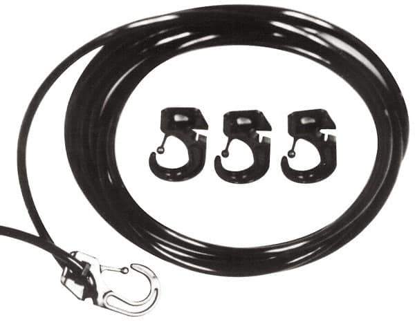 Polyflex - 10' Long x 1/4" Diam, Blue Tie Down Rope Kit - With 4 Hooks - Exact Tool & Supply