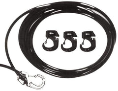 Polyflex - 10' Long x 1/4" Diam, Blue Tie Down Rope Kit - With 4 Hooks - Exact Tool & Supply