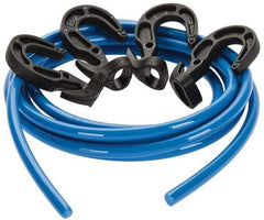 Polyflex - 10' Long x 5/16" Diam, Blue Tie Down Rope Kit - With 4 Hooks - Exact Tool & Supply
