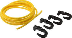 Polyflex - 10' Long x 5/16" Diam, Yellow Tie Down Rope Kit - With 4 Hooks - Exact Tool & Supply