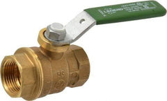 Legend Valve - 3/4" Pipe, Full Port, Brass Full Port Ball Valve - Bi-Directional, FNPT x FNPT Ends, Quarter Turn Handle, 600 WOG, 150 WSP - Exact Tool & Supply