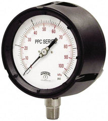 Winters - 4-1/2" Dial, 1/2 Thread, 0-60 Scale Range, Pressure Gauge - Lower Connection Mount, Accurate to 0.5% of Scale - Exact Tool & Supply