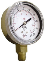 Winters - 1/4 Inch NPT, 22.5 Max psi, Brass Case Cylinder Pressure Gauge - 2 Inch Dial Diameter, 0 to 30 psi Display Range - Exact Tool & Supply