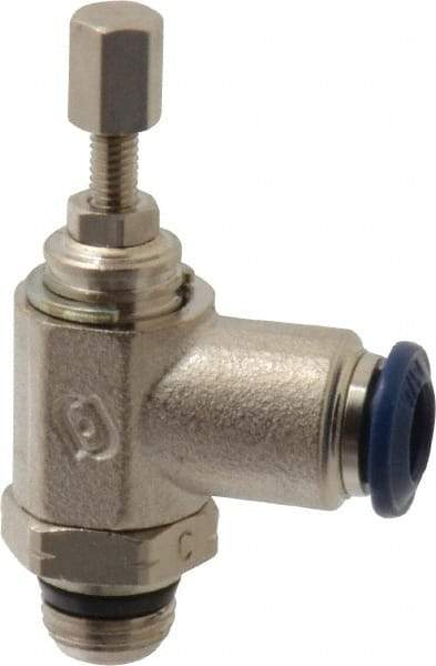 Value Collection - 145 Max psi, Meter Out Screw Adjusted Flow Control Valve - Buna N O Ring, 1/8" Tube Outside Diam - Exact Tool & Supply