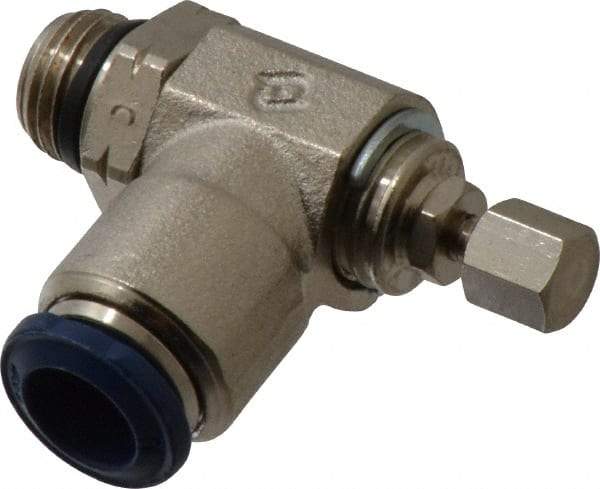 Value Collection - 145 Max psi, Meter Out Screw Adjusted Flow Control Valve - Buna N O Ring, 3/8" Tube Outside Diam - Exact Tool & Supply