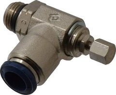 Value Collection - 145 Max psi, Meter Out Screw Adjusted Flow Control Valve - Buna N O Ring, 3/8" Tube Outside Diam - Exact Tool & Supply