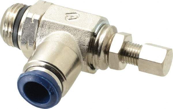 Value Collection - 145 Max psi, Meter Out Screw Adjusted Flow Control Valve - Buna N O Ring, 3/8" Tube Outside Diam - Exact Tool & Supply