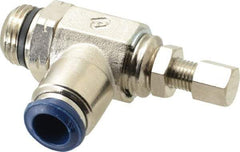 Value Collection - 145 Max psi, Meter Out Screw Adjusted Flow Control Valve - Buna N O Ring, 3/8" Tube Outside Diam - Exact Tool & Supply