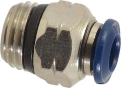 Value Collection - 1/4" Outside Diam, 1/4 Universal, Nickel Plated Brass Push-to-Connect Tube Male Connector - 250 Max psi, Tube to Universal Thread Connection, Buna O-Ring - Exact Tool & Supply