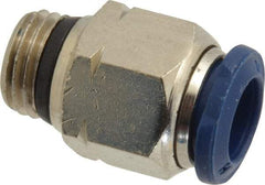 Value Collection - 3/8" Outside Diam, 1/4 Universal, Nickel Plated Brass Push-to-Connect Tube Male Connector - 250 Max psi, Tube to Universal Thread Connection, Buna O-Ring - Exact Tool & Supply