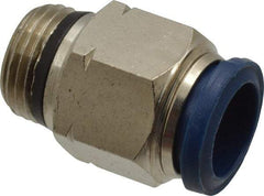 Value Collection - 1/2" Outside Diam, 3/8 Universal, Nickel Plated Brass Push-to-Connect Tube Male Connector - 250 Max psi, Tube to Universal Thread Connection, Buna O-Ring - Exact Tool & Supply