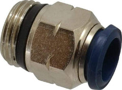 Value Collection - 1/2" Outside Diam, 1/2 Universal, Nickel Plated Brass Push-to-Connect Tube Male Connector - 250 Max psi, Tube to Universal Thread Connection, Buna O-Ring - Exact Tool & Supply