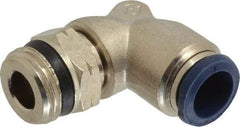 Value Collection - 1/2" Outside Diam, 1/2 Universal, Nickel Plated Brass Push-to-Connect Tube Male Swivel Elbow - 250 Max psi, Tube to Universal Thread Connection, Buna O-Ring - Exact Tool & Supply