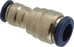 Value Collection - 3/8 x 1/4" Outside Diam, Nickel Plated Brass Push-to-Connect Tube Union - 250 Max psi, Tube to Tube Connection, Buna O-Ring - Exact Tool & Supply