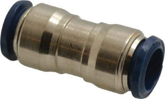 Value Collection - 1/2" Outside Diam, Nickel Plated Brass Push-to-Connect Tube Union - 250 Max psi, Tube to Tube Connection, Buna O-Ring - Exact Tool & Supply