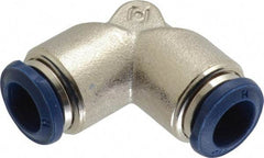 Value Collection - 3/8" Outside Diam, Nickel Plated Brass Push-to-Connect Tube Union Elbow - 250 Max psi, Tube to Tube Connection, Buna O-Ring - Exact Tool & Supply