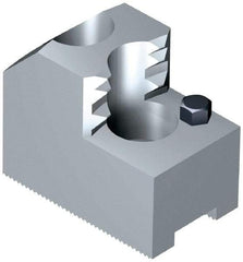 Schunk - 8" Max Chuck Diam Compatibility, Steel 1.5mm x 60° Serrated Hard Lathe Top Jaws - 14mm Groove Width, 40mm Wide x 2-5/64" High - Exact Tool & Supply