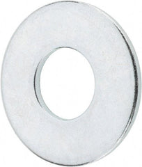 Value Collection - 9/16" Screw, Grade 2 Steel USS Flat Washer - 5/8" ID x 1-1/2" OD, 7/64" Thick, Zinc-Plated Finish - Exact Tool & Supply