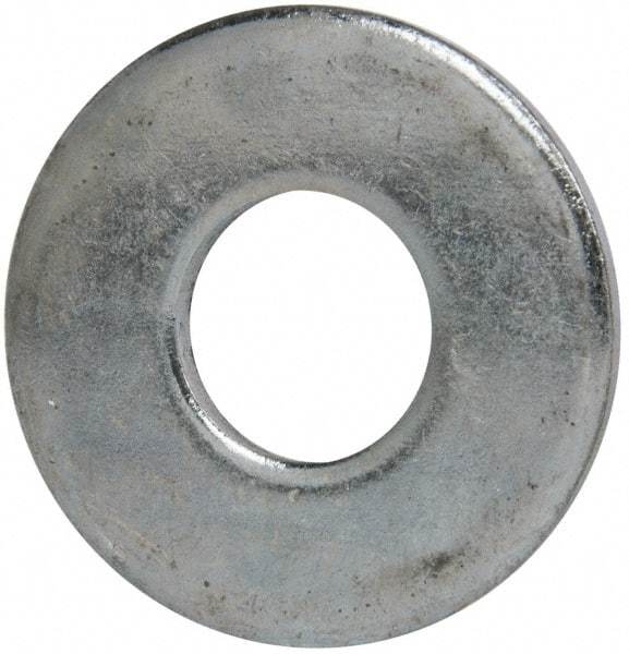 Value Collection - 1" Screw, Grade 2 Steel USS Flat Washer - 1.055" ID x 2.53" OD, 0.192" Thick, Zinc-Plated Finish - Exact Tool & Supply