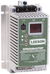 Leeson - Single Phase, 208-240 Volt, 1/2 hp, Frequency Drive, Inverter & Speed Control - 3.64" Wide x 3.26" Deep x 5-3/4" High, Open Chassis - Exact Tool & Supply