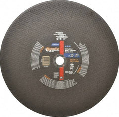 Norton - 14" Aluminum Oxide Cutoff Wheel - 1/8" Thick, 1" Arbor, 4,365 Max RPM, Use with Stationary Tools - Exact Tool & Supply