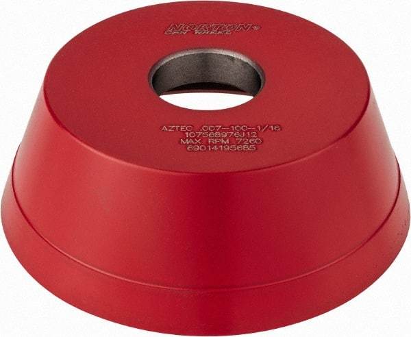 Norton - 5" Diam, 1-1/4" Hole Size, 1-3/4" Overall Thickness, 100 Grit, Type 11 Tool & Cutter Grinding Wheel - Fine Grade, CBN, Resinoid Bond - Exact Tool & Supply