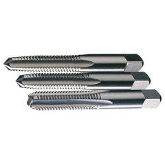 ‎#4-40 UNC 3 Flute HSS Standard Taper, Plug, and Bottoming Hand Tap Set- Bright - Exact Tool & Supply