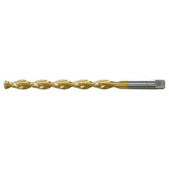 9/16 RHS / RHC HSS 135 Degree Notched Point Deep Hole Parabolic Taper Length Drill - TiN - Exact Tool & Supply