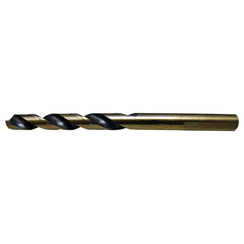 27/64 RHS / RHC HSS 135 Degree Split Point Heavy Duty Mechanics Length Drill - Black & Gold - Exact Tool & Supply