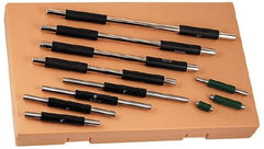 Mitutoyo - 1 to 11 Inch Long, 11 Piece Micrometer Calibration Standard Set - Accuracy Up to 0.000012 Inch, For Use with Outside Micrometer, Includes Carrying Case - Exact Tool & Supply