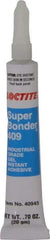 Loctite - 0.70 oz Tube Clear Instant Adhesive - Series 409, 75 sec Working Time, 24 hr Full Cure Time, Bonds to Metal, Plastic & Rubber - Exact Tool & Supply