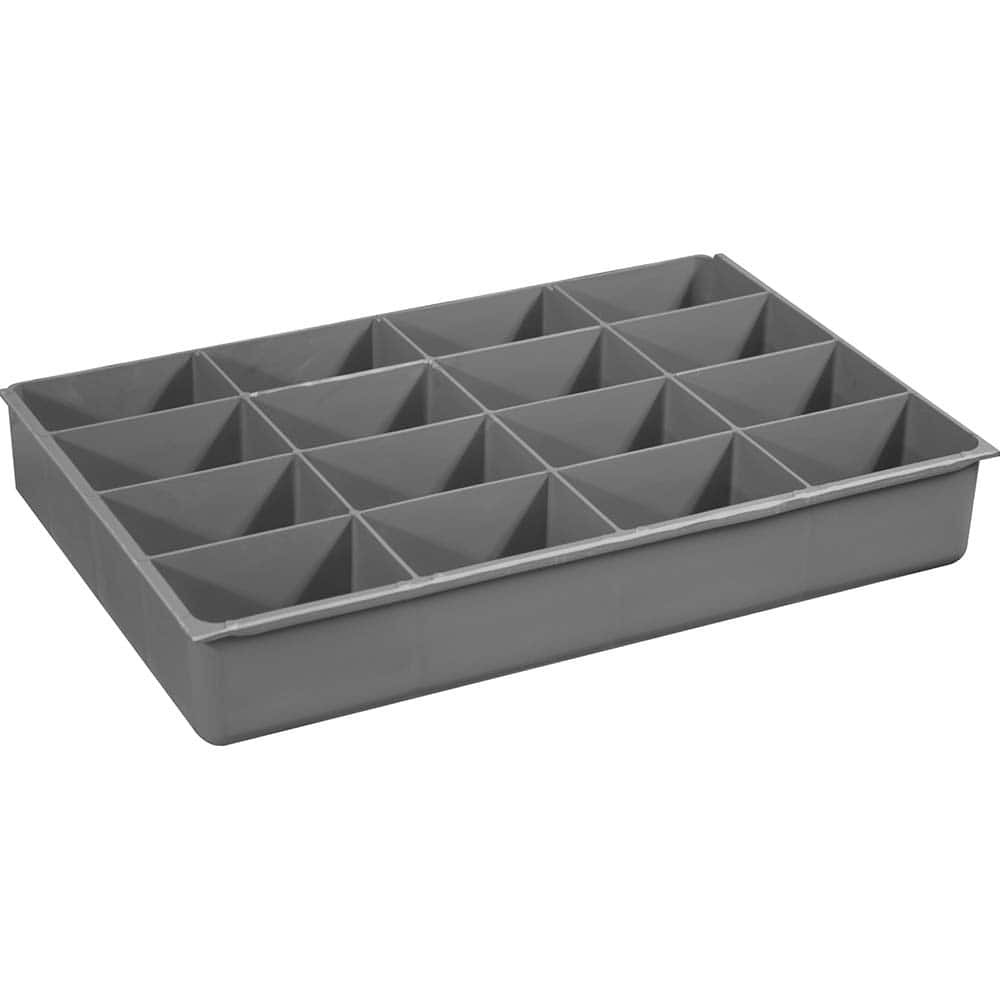 Durham - Small Parts Boxes & Organizers; Type: Compartment Box ; Width (Inch): 11-15/16 ; Depth (Inch): 18-1/16 ; Height (Inch): 2.96875 ; Number of Compartments: 16 - Exact Tool & Supply