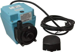 Little Giant Pumps - 670 GPH, 1/15 HP, 8.8 psi, Aluminum Miniature Submersible Pump - 3/4 Inch Inlet, 1/2 Inch MNPT Outlet, 10 Ft. Long Power Cord, 2.5 Amp - Exact Tool & Supply