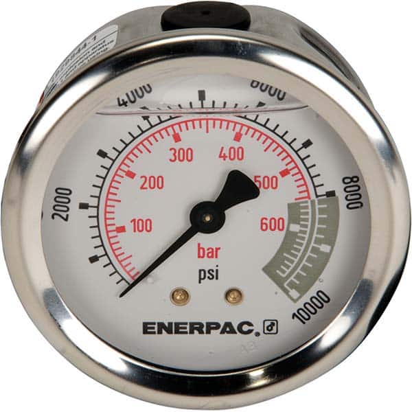 Enerpac - Hydraulic Pressure Gages & Adapters Type: Glycerine Filled Pressure Rating: 10000 - Exact Tool & Supply