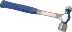 Estwing - 1 Lb Head Ball Pein Hammer - Steel Handle, 1-3/16" Face Diam, 13" OAL, Steel with Nylon-Vinyl Grip - Exact Tool & Supply