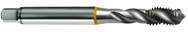M2.3x0.40 6H 3-Flute Cobalt Yellow Ring Semi-Bottoming 40 degree Spiral Flute Tap-Bright - Exact Tool & Supply