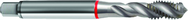 M3x0.50 6H 3-Flute Cobalt Red Ring Semi-Bottoming 40 degree Spiral Flute Tap-Bright - Exact Tool & Supply