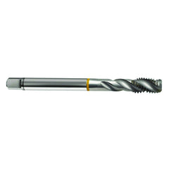 ‎M4 × 0.7 3FL 6H Cobalt Spiral Flute Semi-Bott Ylw Ring Tap-Bright-40 Degree Helix - Exact Tool & Supply