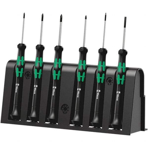 Wera - Screwdriver Sets Screwdriver Types Included: Phillips; Slotted; Microstix Number of Pieces: 6 - Exact Tool & Supply