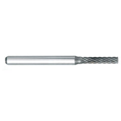 ‎SN-42 -1/8 × 3/16 LOC × 1/8 Shank × 1-1/2 OAL 10 Degree Inverted Angle Carbide Medium Right Hand Spiral Burr - Exact Tool & Supply