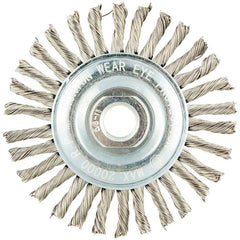 Norton - 4" OD, 5/8-11 Arbor Hole, Standard Twist Knot Stainless Steel Wheel Brush - Exact Tool & Supply