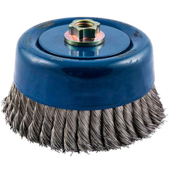 Norton - 6" Diam 5/8-11 Threaded Arbor Stainless Steel Fill Cup Brush - Exact Tool & Supply
