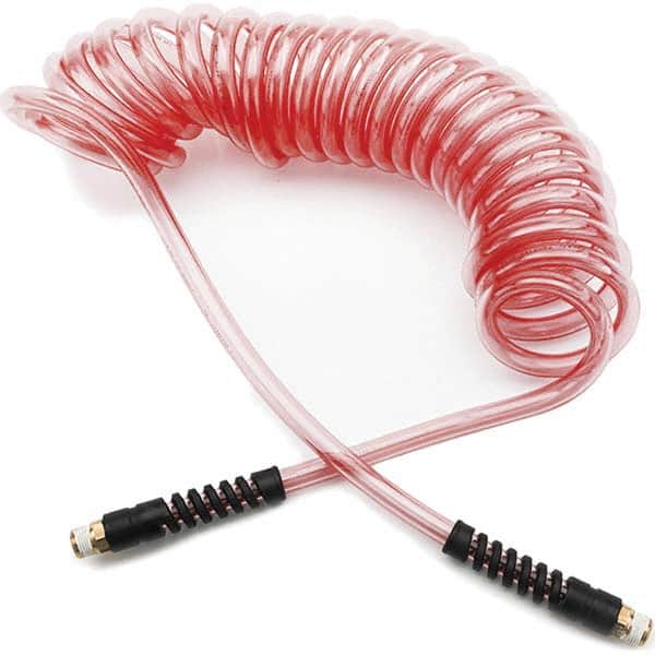 Parker - Coiled & Self-Storing Hose Inside Diameter (Inch): 1/4 Material: 95A Shore Durometer Polyurethane - Exact Tool & Supply