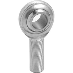 Tritan - 7/16" ID, 6,402 Lb Max Static Cap, Male Spherical Rod End - 7/16-20 RH, 9/16" Shank Diam, 1-3/8" Shank Length, Zinc Plated Carbon Steel with PTFE Lined Chrome Steel Raceway - Exact Tool & Supply