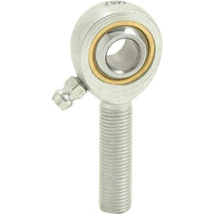 Tritan - 5/8" ID, 3-3/8" Max OD, 7,400 Lb Max Static Cap, Male Spherical Rod End - 5/8-18 RH, 3/4" Shank Diam, 1-5/8" Shank Length, Zinc Plated Carbon Steel with Sintered Oil Impregnated Bronze Raceway - Exact Tool & Supply