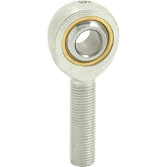 Tritan - 5/8" ID, 3-3/8" Max OD, 7,400 Lb Max Static Cap, Male Spherical Rod End - 5/8-18 LH, 3/4" Shank Diam, 1-5/8" Shank Length, Zinc Plated Carbon Steel with Sintered Oil Impregnated Bronze Raceway - Exact Tool & Supply