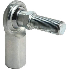 Tritan - 7/16" ID, 6,420 Lb Max Static Cap, Female Spherical Rod End - 7/16-20 UNF RH, 9/16" Shank Diam, 15/16" Shank Length, Zinc Plated Carbon Steel with Low Carbon Steel Raceway - Exact Tool & Supply